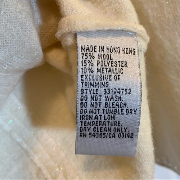 Nygard Cream Boiled Wool Sweater Cadigan Size M - Picture 6 of 7